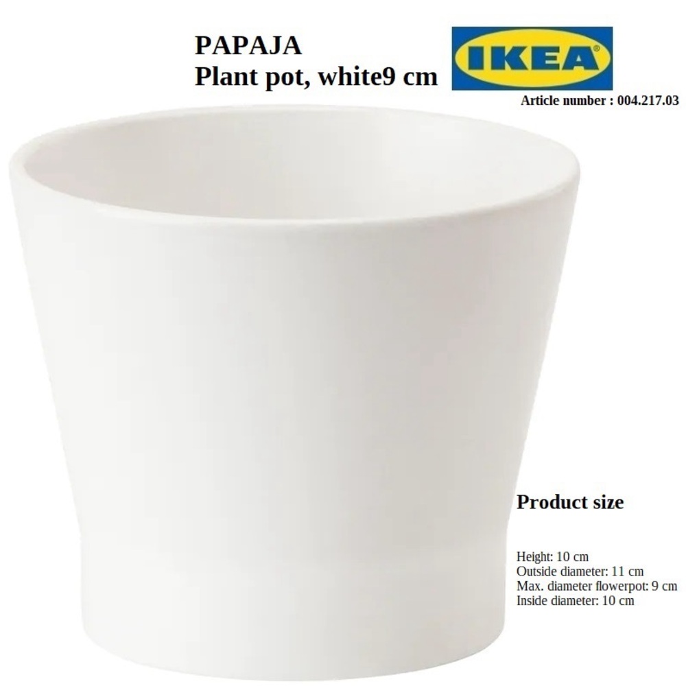 1 IKEA Ceramic White Plant Pot Flower Vase Container